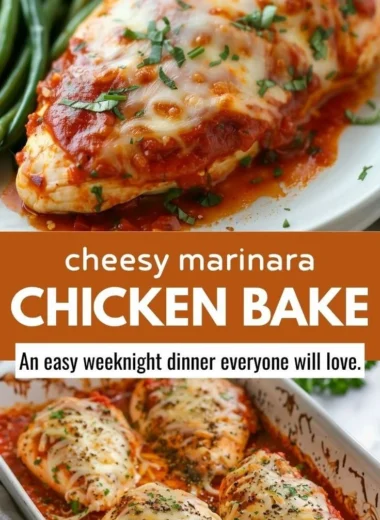 Baked Chicken with Marinara Sauce and Melted Mozzarella Cheese