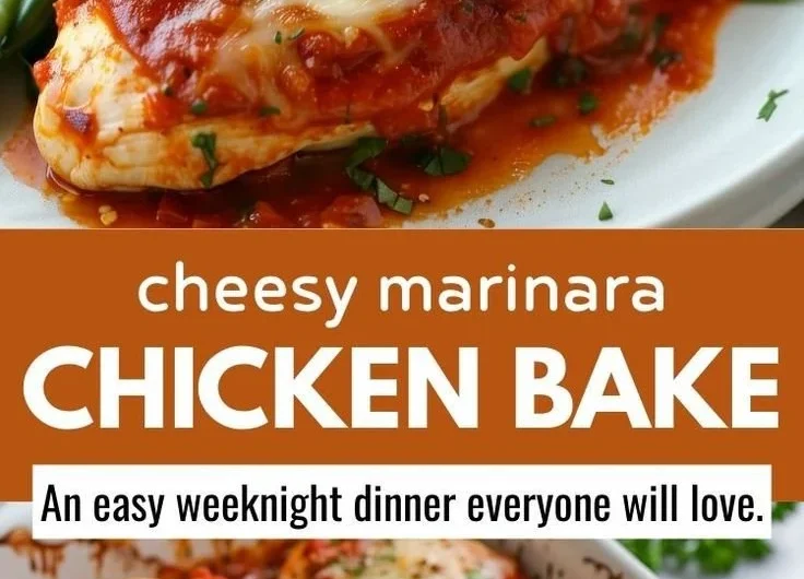 Baked Chicken with Marinara Sauce and Melted Mozzarella Cheese