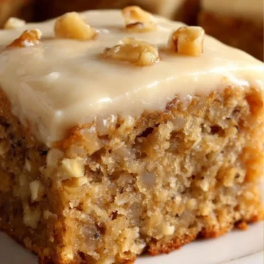 Delicious banana bread brownies on a wooden table