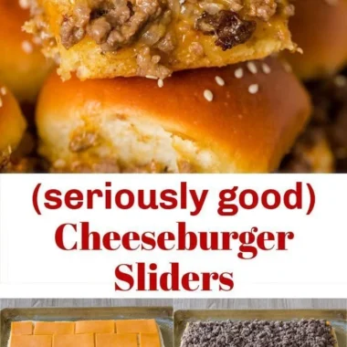 Delicious cheeseburger sliders served on a platter with fresh toppings