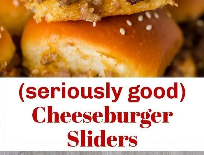 Delicious cheeseburger sliders served on a platter with fresh toppings