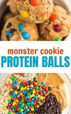 Delicious protein balls resembling monster cookies, perfect healthy snack.