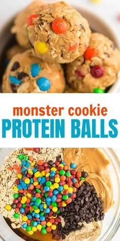 Delicious protein balls resembling monster cookies, perfect healthy snack.