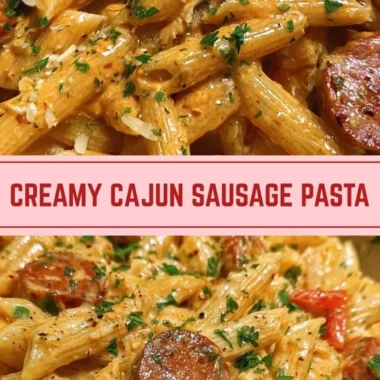 One-Pot Creamy Spicy Cajun Sausage Pasta served in a bowl