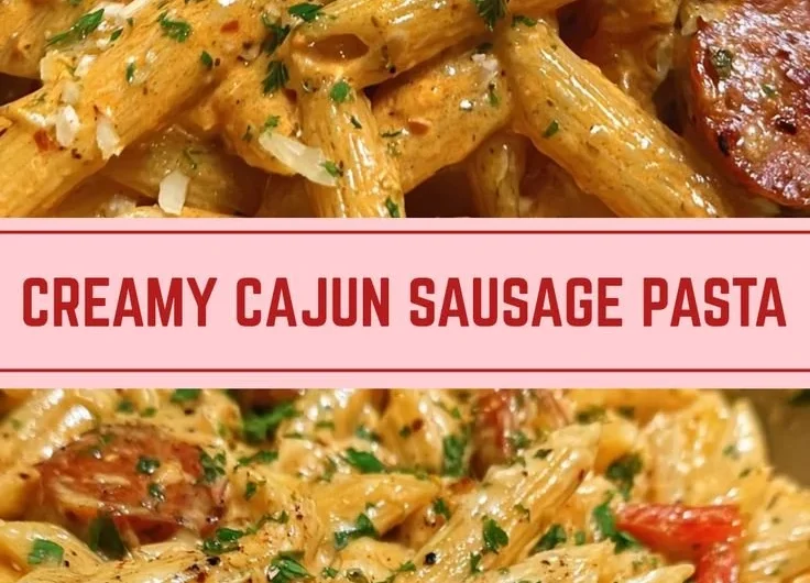 One-Pot Creamy Spicy Cajun Sausage Pasta served in a bowl