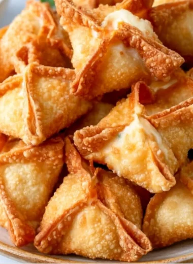 Delicious homemade Crab Rangoon served with dipping sauce