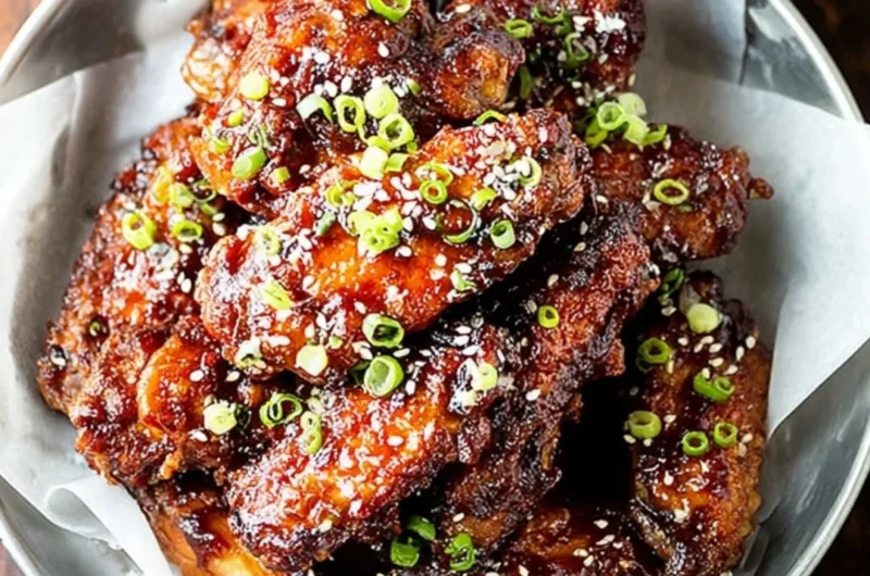 Delicious Air Fryer Korean Chicken Wings served on a plate