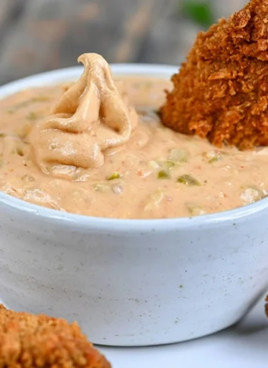 Homemade Big Mac Sauce in a bowl with fresh ingredients