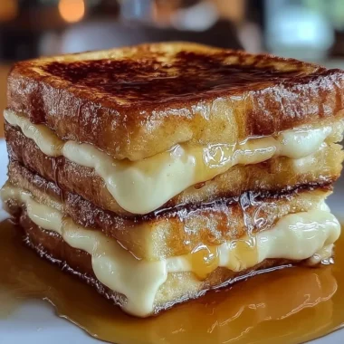 Delicious burnt cream French toast topped with caramel and fresh berries.