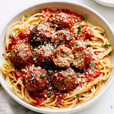 Classic Italian-American meatballs served with marinara sauce