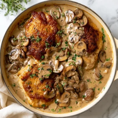 Creamy Mushroom Chicken dish featuring tender chicken and savory mushrooms