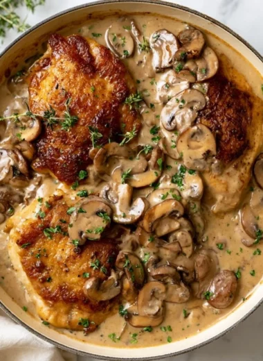 Creamy Mushroom Chicken dish featuring tender chicken and savory mushrooms