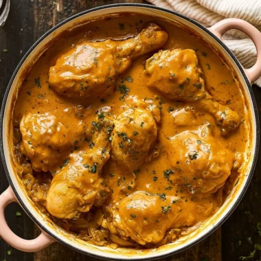 Delicious Southern smothered chicken served with creamy gravy and sides