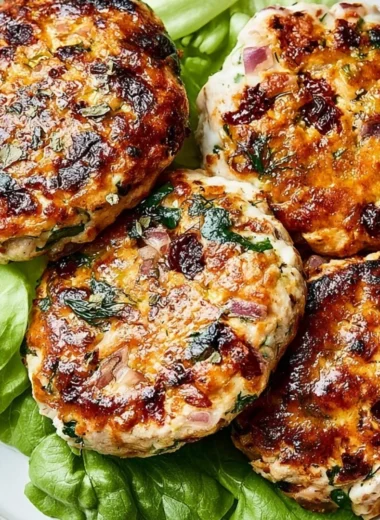 Delicious Greek Chicken Burgers with fresh toppings and herbs