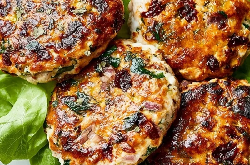 Delicious Greek Chicken Burgers with fresh toppings and herbs