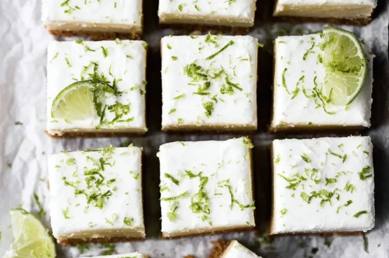 Key Lime Pie Bars with a creamy lime filling and graham cracker crust