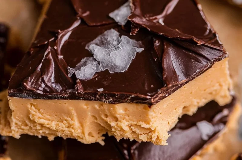Peanut Butter Chocolate Greek Yogurt Bark on a parchment paper