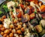 Roasted Vegetable and Chickpea Bowl with Maple Dijon Tahini Dressing