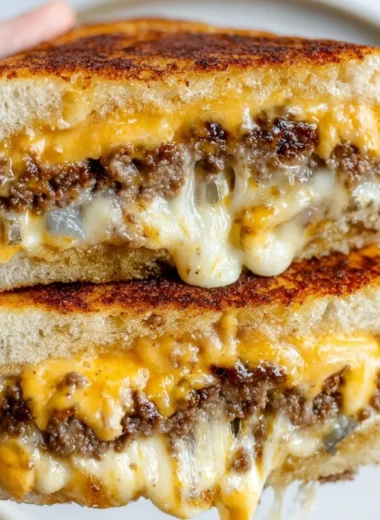 Smashburger Grilled Cheese sandwich with gooey melted cheese