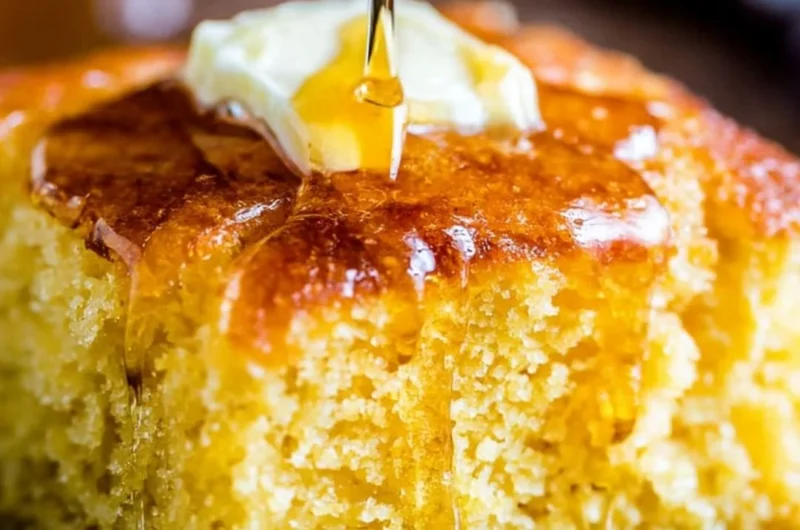 Sweet and moist honey cornbread baked to perfection