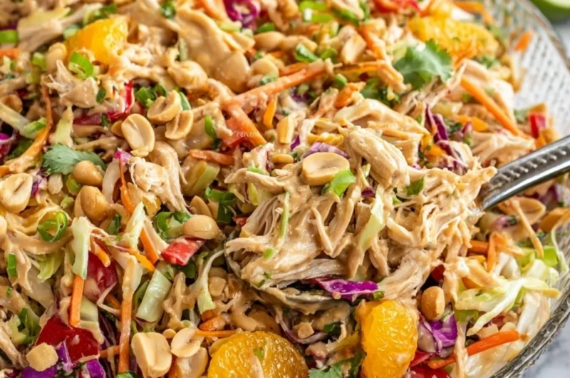 Delicious Thai Chicken Salad with fresh vegetables and herbs