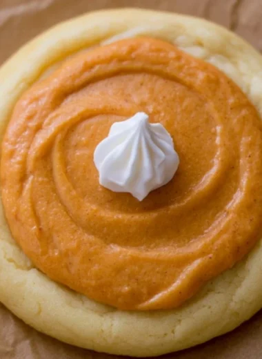 Crumbl Pumpkin Pie Cookies with fall spices and creamy frosting