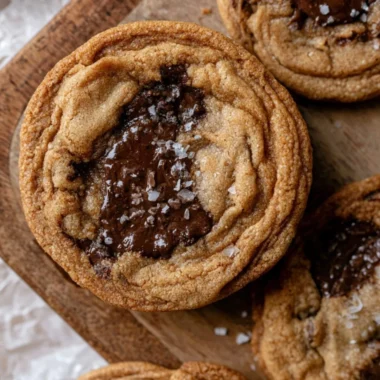 Plate of delicious Espresso Chocolate Chip Cookies with chocolate chunks