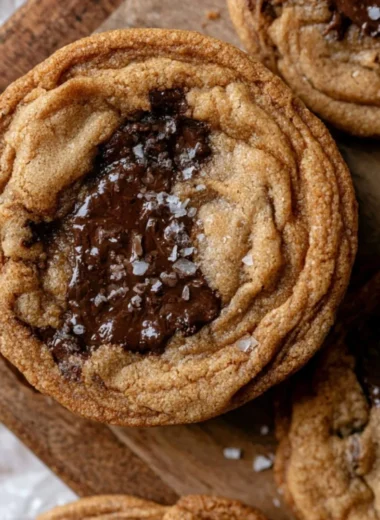 Plate of delicious Espresso Chocolate Chip Cookies with chocolate chunks