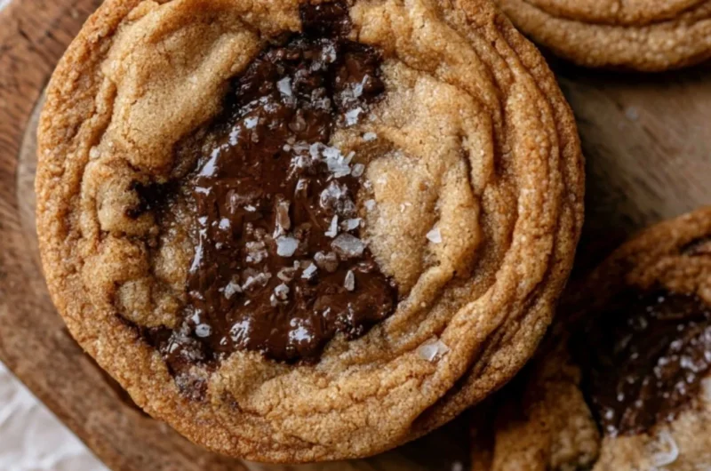 Plate of delicious Espresso Chocolate Chip Cookies with chocolate chunks