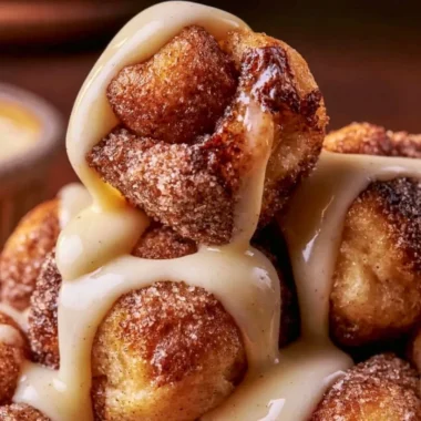 Gooey sourdough discard cinnamon roll bites fresh out of the oven