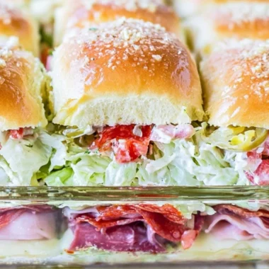 Delicious Italian Grinder Sliders garnished and ready to serve