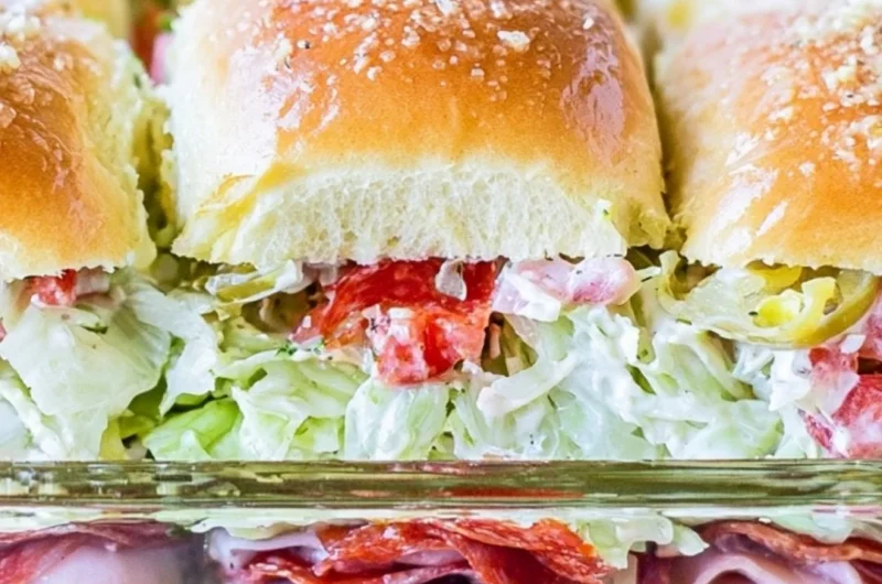 Delicious Italian Grinder Sliders garnished and ready to serve