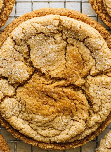 Baking sourdough discard peanut butter cookies on a baking sheet