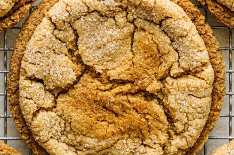 Baking sourdough discard peanut butter cookies on a baking sheet