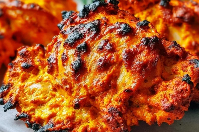 Juicy Tandoori Chicken marinated with spices and grilled to perfection.