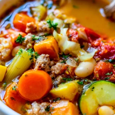 Turkey vegetable soup for weight loss, filled with healthy ingredients