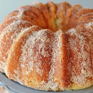 Apple Cider Bundt Cake drizzled with caramel apple glaze on a white plate