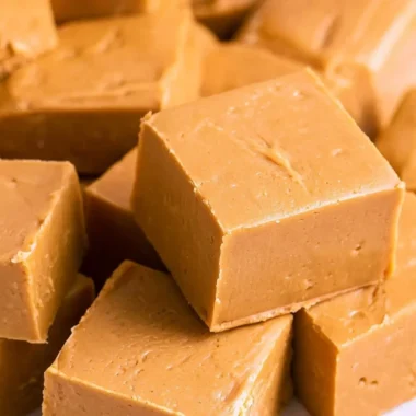 Delicious homemade peanut butter fudge cut into squares